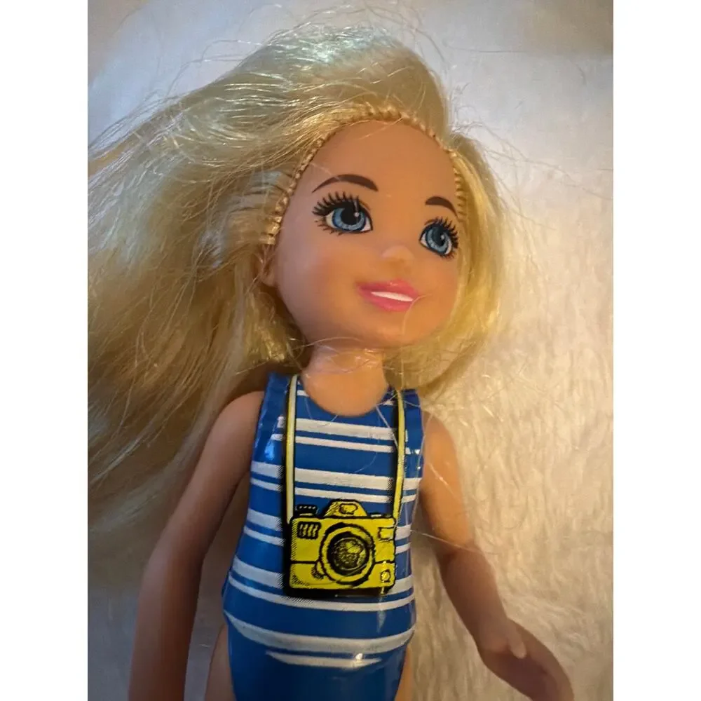 Barbie Club Chelsea Blonde Doll Blue Camera Swimsuit 6